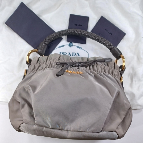 Prada Gray/KHAKI Nylon Full set bag - Picture 3 of 16